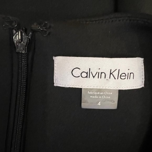 NWT Calvin Klein Black Embellished Sheath Cocktail Dress w/ Slit Size 4 - Picture 12 of 16